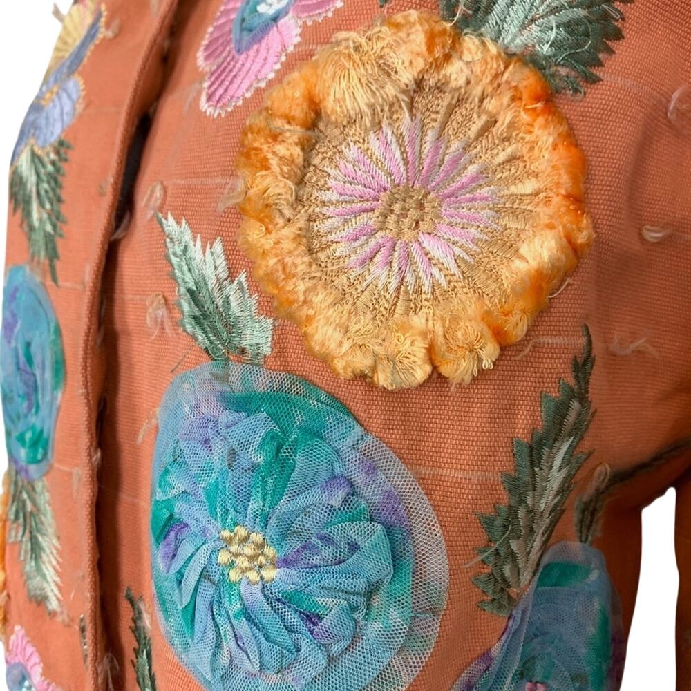 INDIGO MOON Embroidered Lined Blazer Jacket sz S - Picture 10 of 16